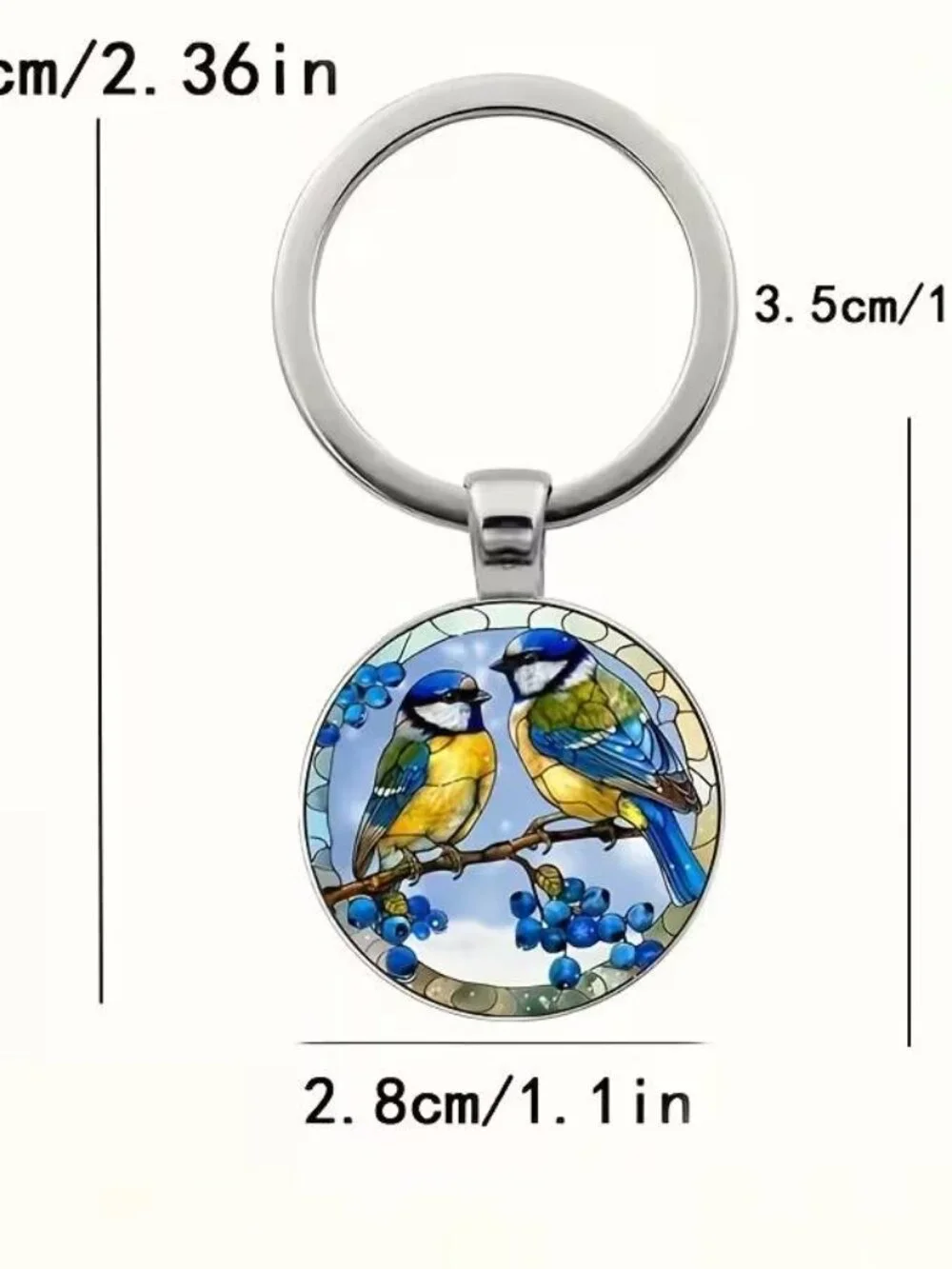 Stainless Steel BLUE BIRD Keyring Keychain Accessory